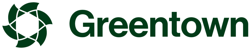 Greentown horizontal logo forest green